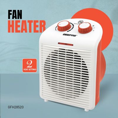 Fan Heater With 2 Heat Setting Adjustable Thermostat 2000 W GFH28520 White/Red