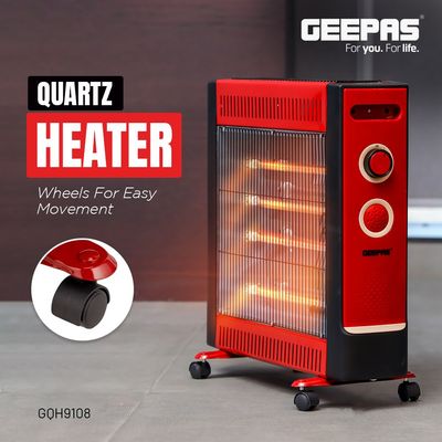 Geepas Quartz Heater With 2 Power Selection 2200.0 W GQH9108 Red