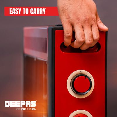Geepas Quartz Heater With 2 Power Selection 2200.0 W GQH9108 Red