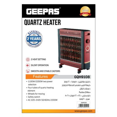 Quartz Heater With 2 Power Selection 2200.0 W GQH9108 Red