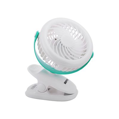 Rechargeable Clip Fan with LED Light Two Quiet Speeds with 7 Hours Continuous Working GF21137 white