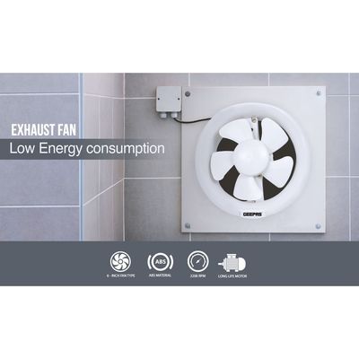 Exhaust Fan With Long Life Powerful Motor Less Noise And Low Energy Consumption 50 W GF21169 White