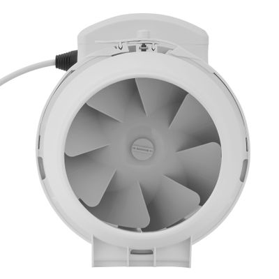 6â€ In Line Exhaust Fan With 2 Speed, 2150 rpm Speed, 370CFM, Rust Free, Low Noise, Installed In Loft Or Roof Space, Overrun Timer Adjustable From 2-30 Minutes, 28 W GF21192 White