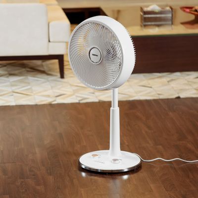 Geepas 14-Inch Desk Fan With 3 Speed Setting ABS Circulator Head AS 5 Fins Blade GF21202 White