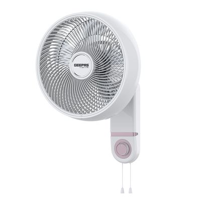 14" Wall Fan With 3 Speed Setting, ABS Circulator Head, AS 5 Fins Blade, ABS Body, Wide Angle Oscillation, 60W Powerful Motor, Chrome & Silver Painting Decoration 60 W GF21203 White