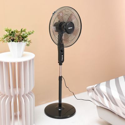 Stand Fan 3 Speed 5 Leaf blade Horizontal oscillation Adjustable height and tilt setting Built in timer 60 W GF9488N Multicolour