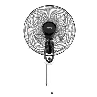 Geepas 18-Inch Wall Fan - 3 Speed with Oscillating & Overheat protected Wall Mount Cooling Fan| Circulates Fresh Air, 3 Leaf AS Blades, Safe & Easy Use, Fully Adjustable Tilt , for Home, Green House, Work Room or Office Use GF9604 Black