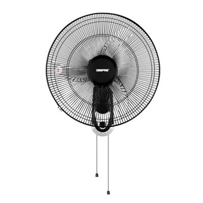 Geepas 18-Inch Wall Fan - 3 Speed with Oscillating & Overheat protected Wall Mount Cooling Fan| Circulates Fresh Air, 3 Leaf AS Blades, Safe & Easy Use, Fully Adjustable Tilt , for Home, Green House, Work Room or Office Use GF9604 Black