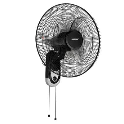 Geepas 18-Inch Wall Fan - 3 Speed with Oscillating & Overheat protected Wall Mount Cooling Fan| Circulates Fresh Air, 3 Leaf AS Blades, Safe & Easy Use, Fully Adjustable Tilt , for Home, Green House, Work Room or Office Use GF9604 Black