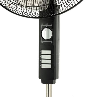 18" Stand Fan | Adjustable height | 3 speed | Tilt Setting with Overheat Protection | Wide Oscillation | Self-Protection when Over Heated, 128 Ribbed Grills, Streamlined & Portable Design GF9605 Black