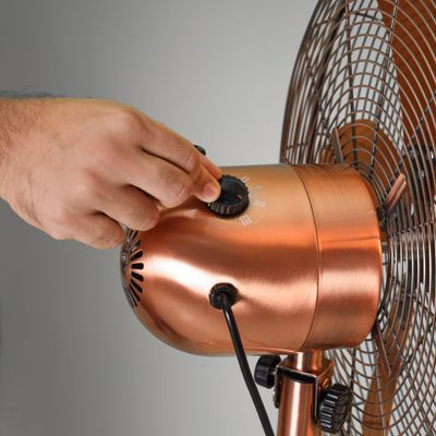 Geepas 16" Metal Stand Fan, Adjustable Height Fan| Horizontal Oscillation | 3 Speed Settings | 4pcs Aluminium Blades | Ideal for Home, Office, Etc GF9611 Silver