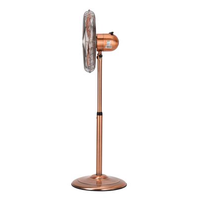 16" Metal Stand Fan, Adjustable Height Fan| Horizontal Oscillation | 3 Speed Settings | 4pcs Aluminium Blades | Ideal for Home, Office, Etc GF9611 Silver