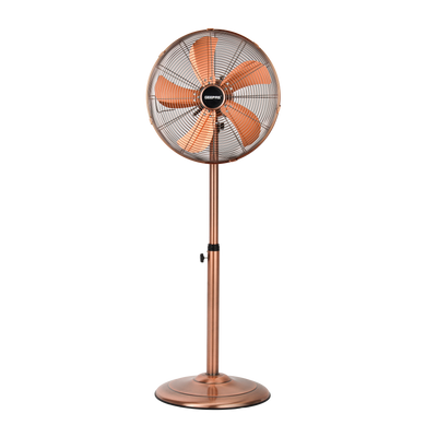 16" Metal Stand Fan, Adjustable Height Fan| Horizontal Oscillation | 3 Speed Settings | 4pcs Aluminium Blades | Ideal for Home, Office, Etc GF9611 Silver