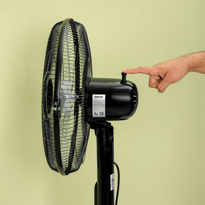 16" Stand Fan, Wide Oscillation, 5 Blades | Adjustable Height | 3 Speed Setting | Metal Safety Grill | Ideal for Home, Office, Restaurant 50 W GF9615L Black