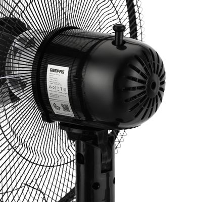 16" Stand Fan, Wide Oscillation, 5 Blades | Adjustable Height | 3 Speed Setting | Metal Safety Grill | Ideal for Home, Office, Restaurant 50 W GF9615L Black