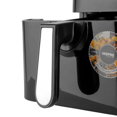 Geepas Air Fryer With 5 L Equipped With Vortx Air Frying Technology| Oil Free Cooking  Adjustable Timer And Temperature 5 L 1600 W GAF37528 Black