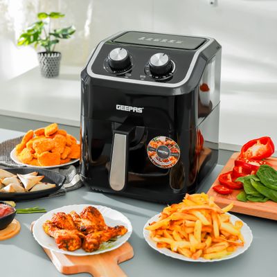 Air Fryer With 5 L Equipped With Vortx Air Frying Technology| Oil Free Cooking  Adjustable Timer And Temperature 5 L 1600 W GAF37528 Black