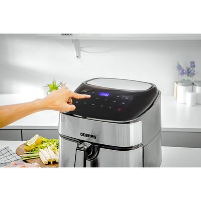 Digital Air Fryer 7.5 L Capacity With 5.5 L Inner Basket| Equipped With Vortex Air Frying Technology Digital Display With Touch Screen 7.5 L 1800 W GAF37530UK Black and Silver