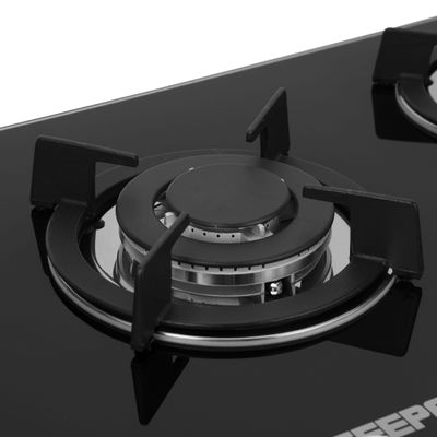 5-Burner Gas Hob - Attractive Design, 8mm Tempered Glass Worktop - Automatic Ignition, 5 Heating Zones |Ergonomic Design, Stainless Steel Body GGC31011 Black