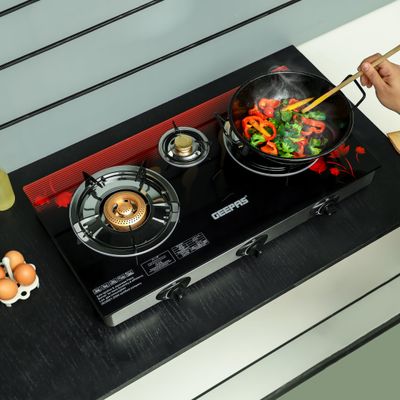 3-Burner Gas Cooker Size GGC31012 Black/multi color