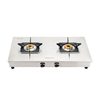 Double Burner Stainless Steel Gas stove With Auto Piezo Ignition System GGC31038 Silver