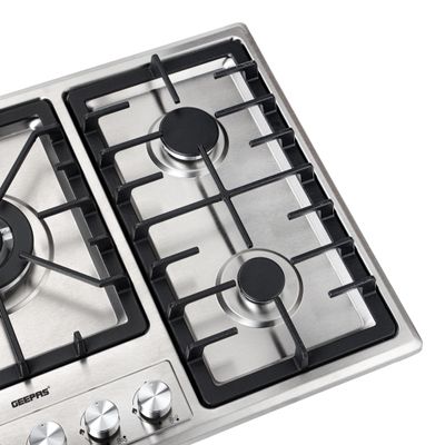 5-In-1 Built In Gas Hob-| Five Burner Gas Stove with Separate Ignition, Low Gas Consumption and Improved Gas Flow for Efficient Heating| Auto Ignition System GGC31043 Silver/Black