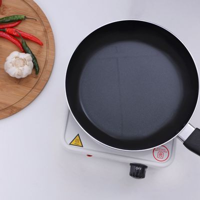 Electric Single Hot Plate for Flexible & Precise Table Top Cooking - Cast Iron Heating Plate - Portable Electric Hob with Temperature Control 1000 W GHP32013 White & black