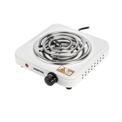 Electric Single Hot Plate with Temperature Control 1000 W GHP7577 White