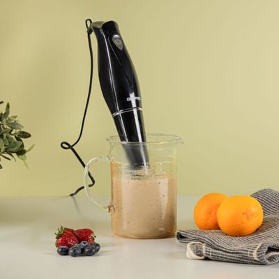 Geepas Hand Blender Stainless Steel Blade Food Collection Immersion Hand Blender with Removable Stick Ideal for Smoothies Shakes GHB5467N Black