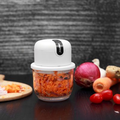 Geepas Wireless Mini Food Chopper - Portable Food Cutter Mincer for Dicing, Ginger, Chili, Fruits, Onions, Vegetable | Stainless Steel Blades, LED Indication,USB Rechargeable And Portable 300 ML | 2 Years Warranty 300 ml 30 W GMC42022 White/Clear Geepas Wireless Mini Food Chopper - Portable Food Cutter Mincer for Dicing, Ginger, Chili, Fruits, Onions, Vegetable | Stainless Steel Blades, LED Indication,USB Rechargeable And Portable 300 ML | 2 Years Warranty 300 ml 30 W GMC42022 White/Clear