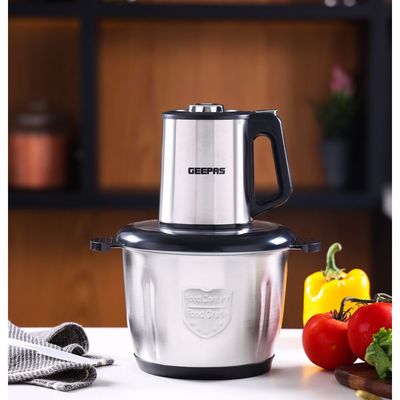 Geepas Multi Chopper With Stainless Steel Bowl 3 L 500 W GMC42025 Black/Silver