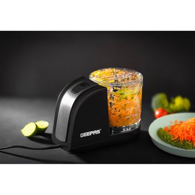 Geepas Geepas Multi Chopper With Stainless Steel Blade, 100W Powerful Copper Motor, 350ML Chopper Bowl, One Speed Control, High Power DC Motor, Mincing Function, Coarse, Easy To Clean, Chop To Fine Mince 350 ml 100 W GMC42028 Black