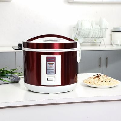 Geepas Stainless Steel Rice Cooker 1.5 L GRC4328 Red