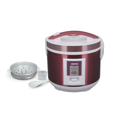 Geepas Stainless Steel Rice Cooker 1.5 L GRC4328 Red