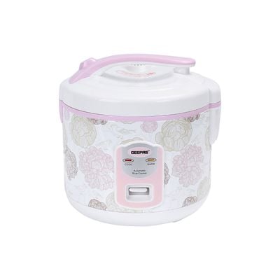 Geepas Electric Rice Cooker 500W - Non-Stick Inner Pot |Cook/Steam/Keep Warm | Make Rice & Steam Healthy Food & Vegetables 1.5 L 500 W GRC4334 / GRC4334N White/Pink/Yellow