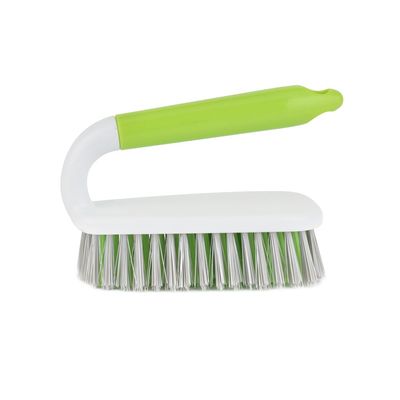 Delcasa Cleaning Brush- Dc1290| Scrubbing Brush With Handle| Multi-Purpose Scrub With Bristles For Cleaning Kitchen And Bathroom| Superior Quality Cleaning Brush| Abrasive And Superior Cleaning Power| Strong And Comfortable Grip| Cleaning Supplies| Green And Grey