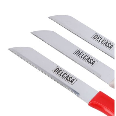 Delcasa Dc1759 3Pcs Kitchen Paring Knife Set- All Purpose Small Kitchen Knife - Ultra Sharp Stainless Steel Blade - Cooking Knife With Ergonomic Handle, Chef Knife, Suitable For Home And Restaurant | 2 Red And 1 White