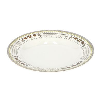 Delcasa Dc1786 8" Round Deep Soup Plates - Pasta Plates - Plate With Playful Classic Decoration - Ideal For Soup, Deserts, Ice Cream & More