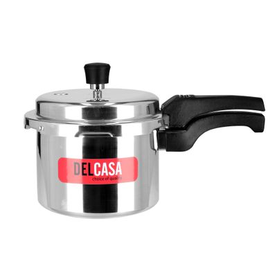 Aluminium Pressure Cooker, Anti-Implosion Lid, Dc1878 | 3L Durable Cooker With Comfortable Handle And Safety Valves | Ideal For Gas And Induction