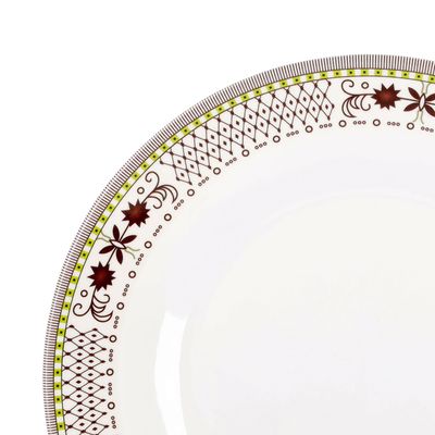 Delcasa Melamineware 10" Dinner Plate- Dc1867| Premium-Quality, Light-Weight And Food-Grade White Plate With Elegant Intricate Design | Dishwasher-Safe Dinnerware With Strong And Sturdy Construction| White