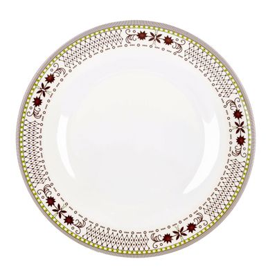 Delcasa Melamineware 10" Dinner Plate- Dc1867| Premium-Quality, Light-Weight And Food-Grade White Plate With Elegant Intricate Design | Dishwasher-Safe Dinnerware With Strong And Sturdy Construction| White