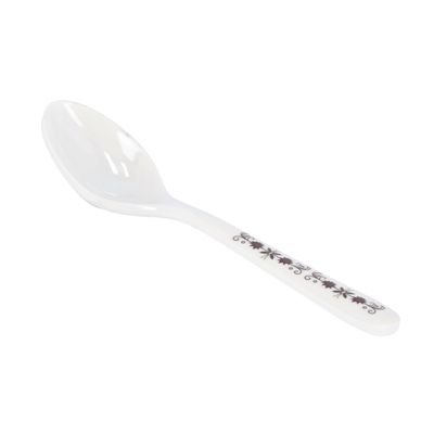 Delcasa Dc1868 Melamine Ware Table Spoon - Plain Pattern Cutlery, Long Grip Handle, Polished, Used For Having Sweet, Snacks, Rice, Desserts And More | Perfect For Home, Hotel & More 