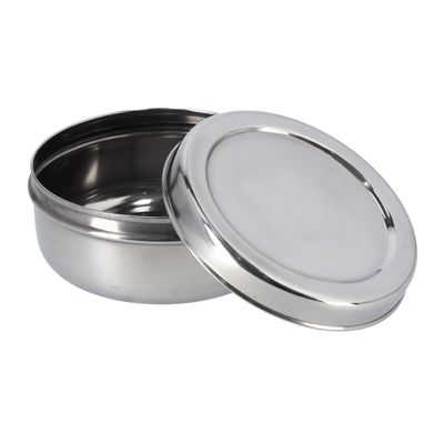 Delcasa Dc1529 Stainless Steel Puri Dabba - Leak-Proof & Airtight Lid Round Food Storage Container | Highly Durable, Non-Toxic | Perfect For School Office Picnic & More | Ideal For Snacks, Salad, Rice &B More