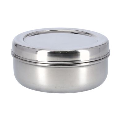 Delcasa Dc1529 Stainless Steel Puri Dabba - Leak-Proof & Airtight Lid Round Food Storage Container | Highly Durable, Non-Toxic | Perfect For School Office Picnic & More | Ideal For Snacks, Salad, Rice &B More