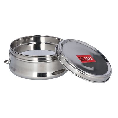 Delcasa Lunch-Box With Plate - Stainless Steel Lunch Box | Portable Leak Proof With Lock Clips Carry Food Storage Container For Work Lunches, Picnic, Travel, Bbqs, Camping, Beach & Sporting Events