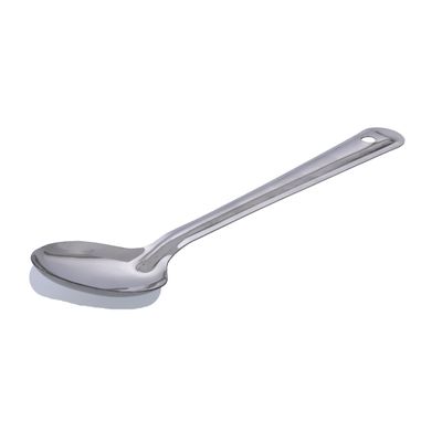 Delcasa Dc1880 Serving Spoon With Stainless Steel Handle - Comfortable Grip Serving Spoon, Hanging Loop | Wide & Deep Bowl | Ideal To Serve Desserts, Rice, Vegetable, Sweets & More