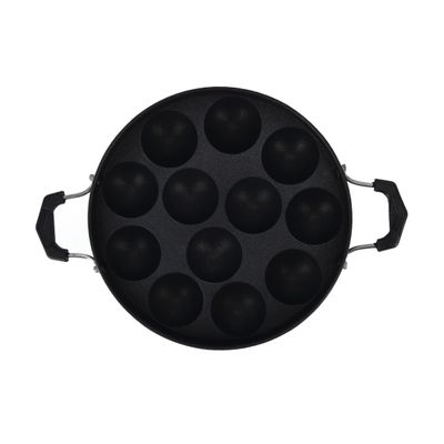 Aluminium Non-Stick Appa Pathram, 12 Pits, Dc1909 | Oil-Free Cooking Appa Chetty Paniyaram Pan With Handles | Dishwasher Safe Tawa