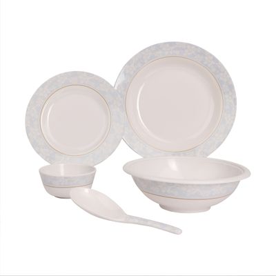 Melamineware Dinner Set 20Pcs, Dc1919 - 10" Deep Plate, 8" Flat Plate, 4" Bowl, 8.5 Bowl, Rice Spoon, Dishwasher Safe, Freezer Safe