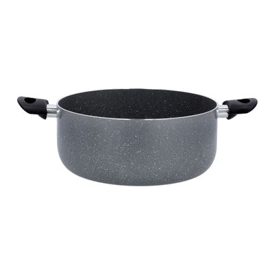 Delcasa 28 Cm Aluminum Casserole With Granite Coating-Dc1902| Aluminum Body With 3 Layer Durable Construction| Heat Resistant Bakelite Handle And Knob, Tempered Glass Lid With Steel Frame| Eco-Friendly, Non-Stick Granite Coating And Induction Compatible| 28X12 Cm| Grey Delcasa 28 Cm Aluminum Casserole With Granite Coating-Dc1902| Aluminum Body With 3 Layer Durable Construction| Heat Resistant Bakelite Handle And Knob, Tempered Glass Lid With Steel Frame| Eco-Friendly, Non-Stick Granite Coating And Induction Compatible| 28X12 Cm| Grey