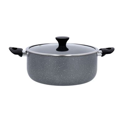 Granite Coated Aluminum Non-Stick Casserole | Glass Lid